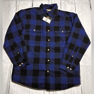 Redhead Blue and Black Plaid Sherpa Lined Flannel Jacket
